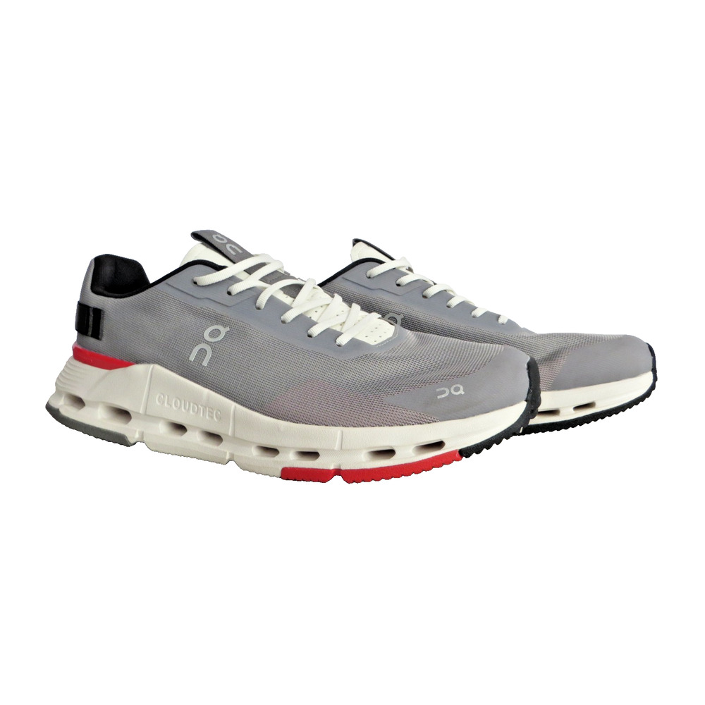 Men's On Brand Fog/Red Cloud Cloudnova Form 2 OC Running Shoes 10.5